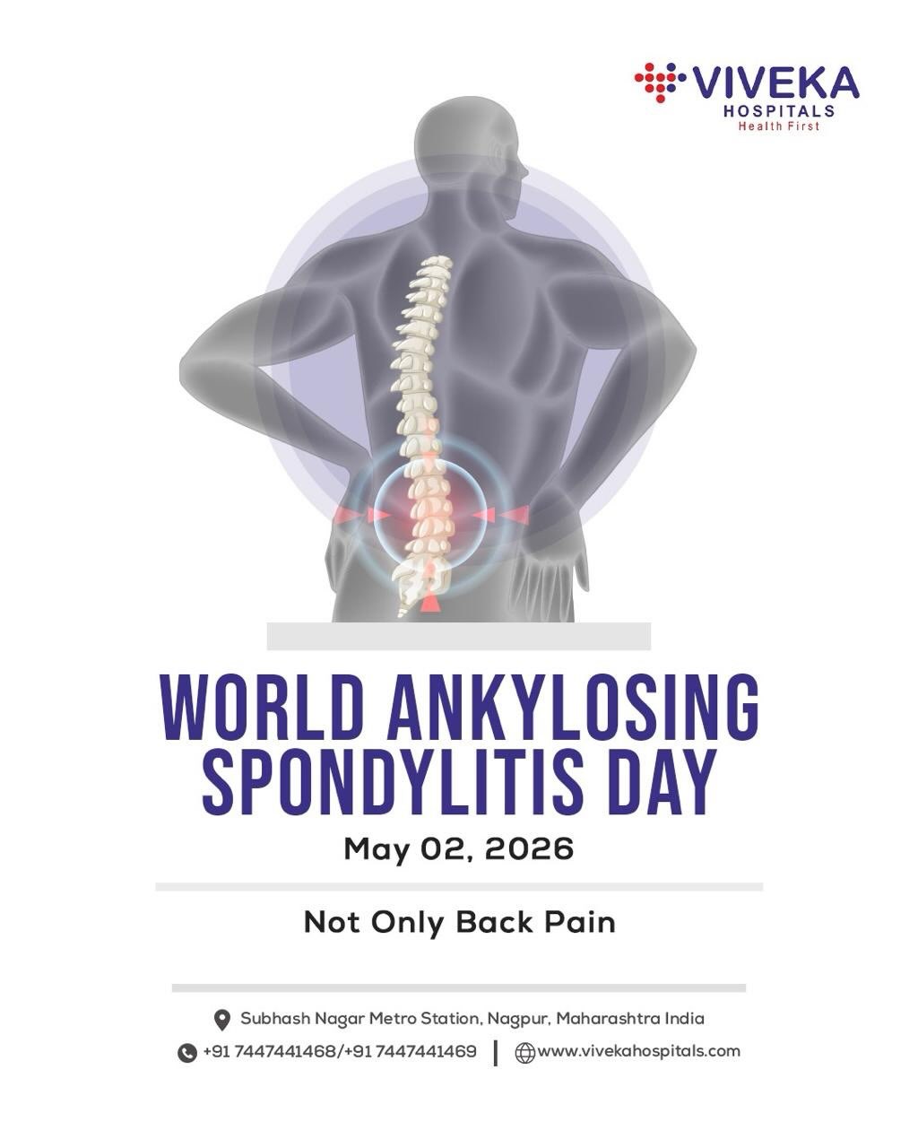 Ankylosing Spondylitis may begin as back pain, but early detection can change lives. This World Ankylosing Spondylitis Day, letโs raise awareness, support early diagnosis, and help patients move towards a pain-free future.๐ฉป
#WorldASDay #AnkylosingSpondylitis #SpineHealth #EarlyDiagnosis #ChronicPainAwareness VivekaHospital